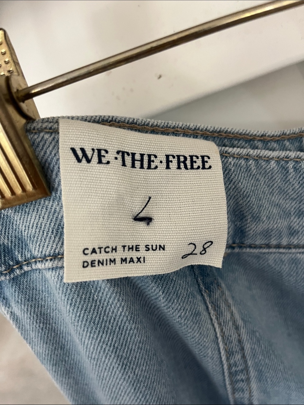 We The Free Light Blue Denim Maxi Skirt - Picture 3 of 8